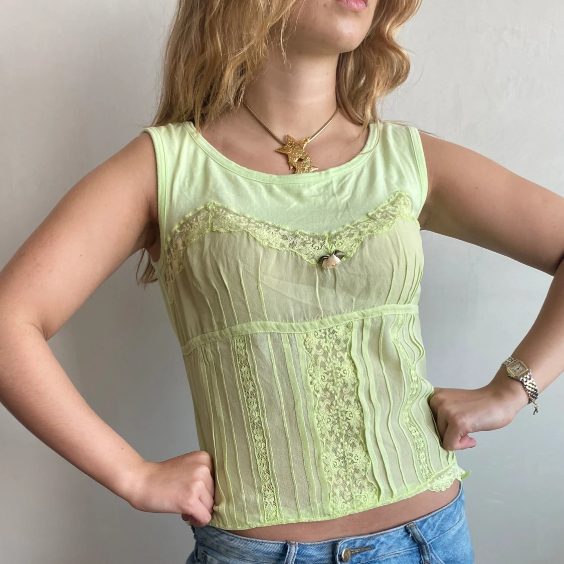 Dolce & Gabbana vintage topp i sommarens trendigaste färg Mint  - 3