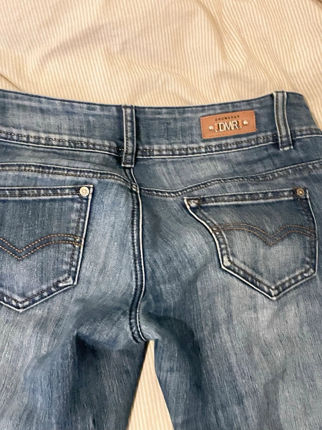 Blå bootcut jeans med låg midja - 3
