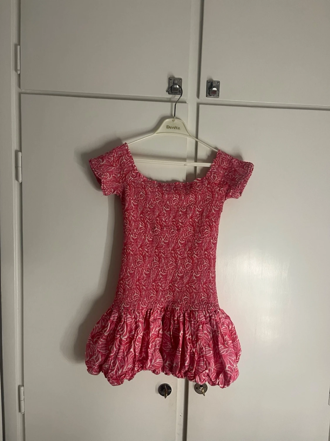 Rosa offshoulder kortklänning - 2