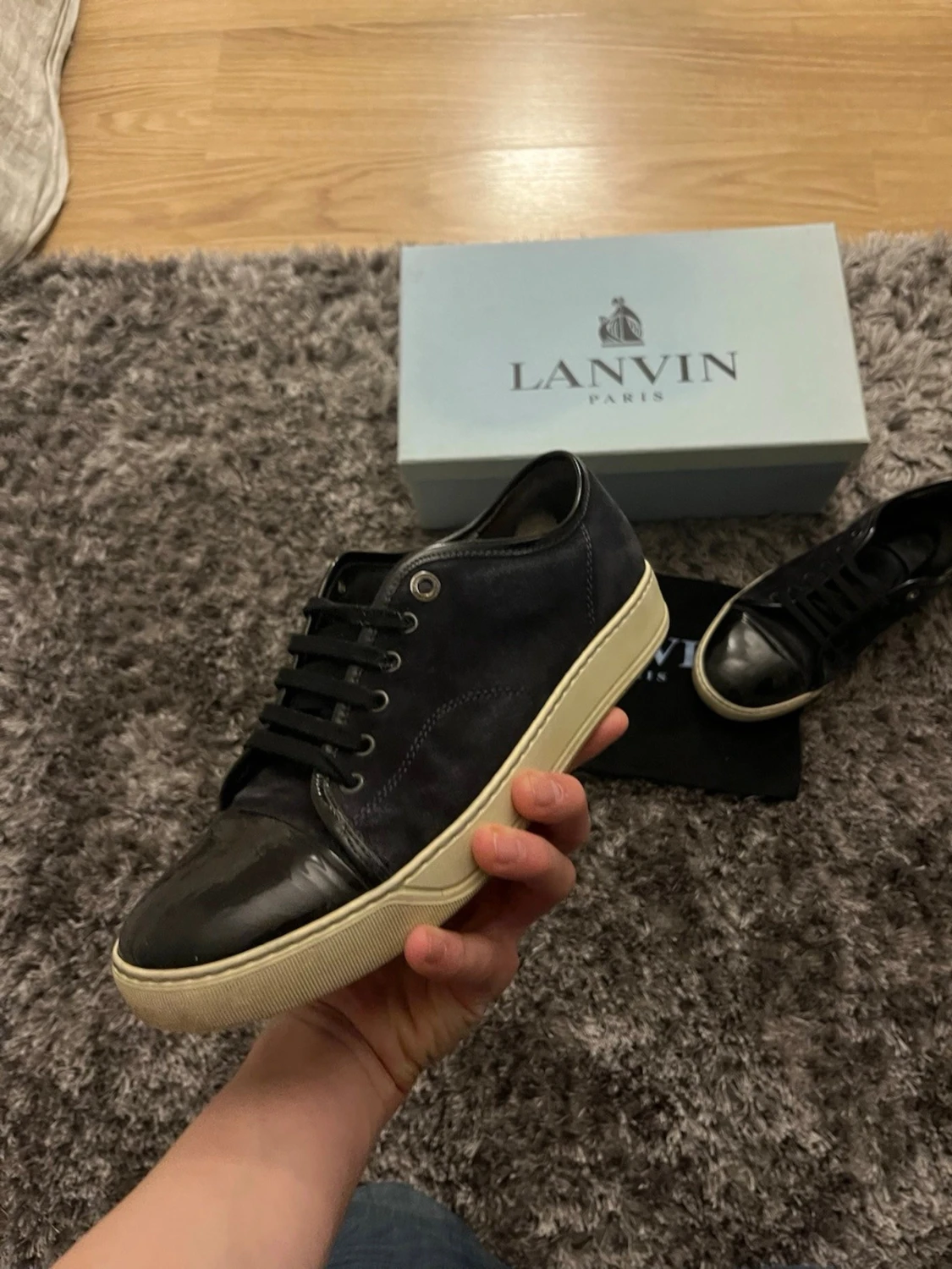 Svarta Lanvin sneakers med vit sula