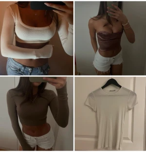 9 toppar i olika färger och modeller (paket) - Säljer ett paket med 9 snygga toppar i olika färger och modeller, storlek XS-S oftast. 250kr för hela paketet (kan även köpas separat i en annan annons på min profil). Alla är i gott skick och pris kan diskuteras, skriv om du har frågor 🩷