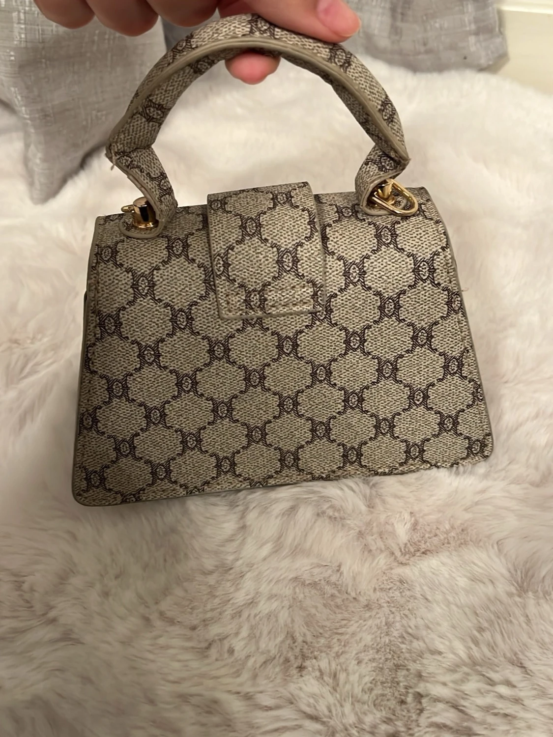 Beige handväska - 1