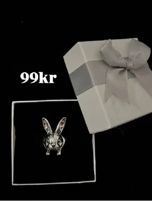 Kanin ring och hjärt ring i silver  - Helt nya budle rabatt 