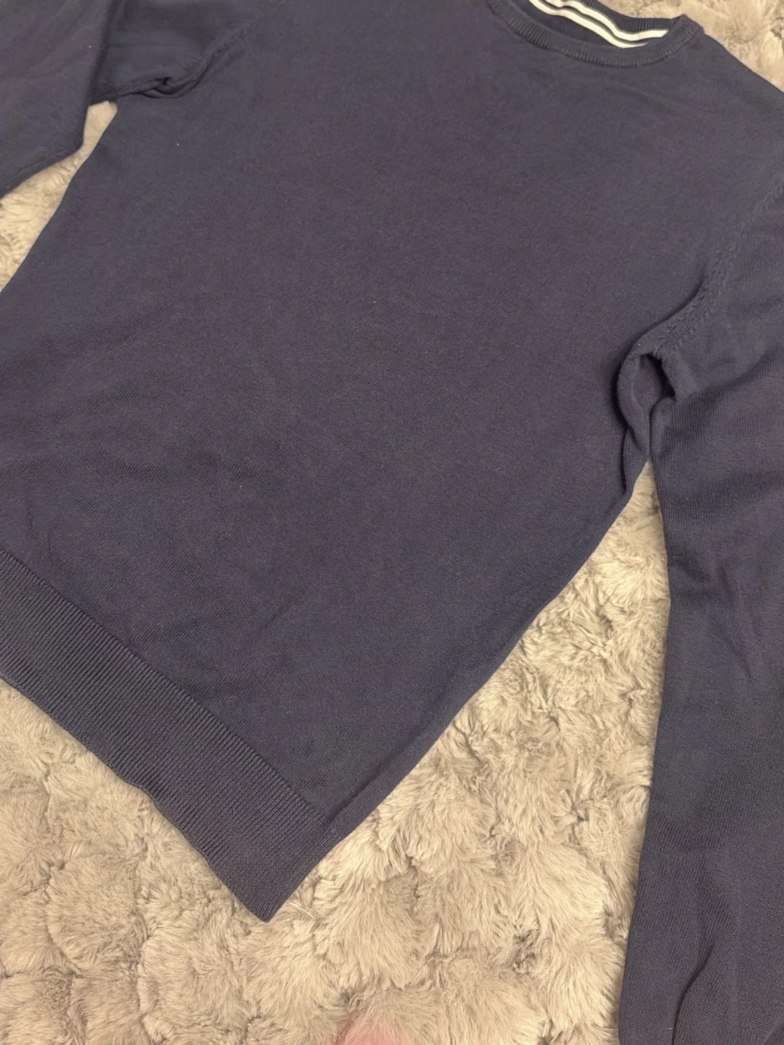 Mörkblå stickad tröja Pier One