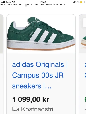 Addidas Campus 00s  - Jag säljer mörkgröna Addidas Campus 00s, de är använda men har inga defekter. Skorna kommer med två olika färger på snören mörkgrön och vit💕❣️