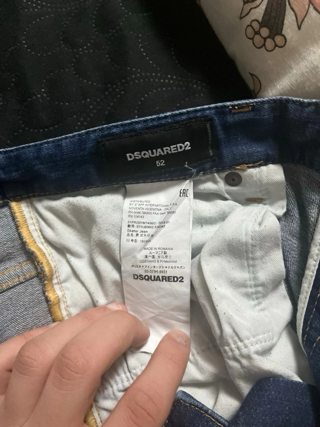 Blå Dsquared2 jeans med rosdetalj  - 4