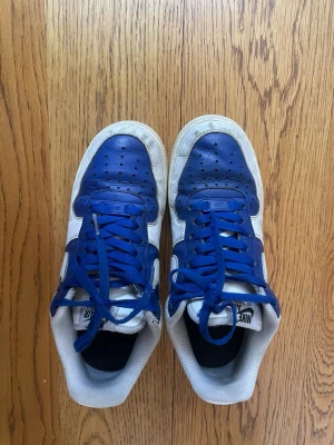 Nike Air force 1s - Nike air force 1s i blå och vit färg. Jättesköna customized skor med en ”The One” text vid hälen.