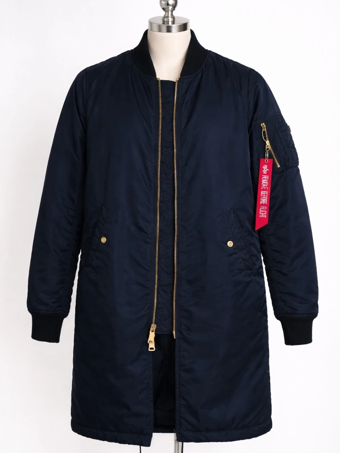 Svart lång vindjacka Alpha Industries