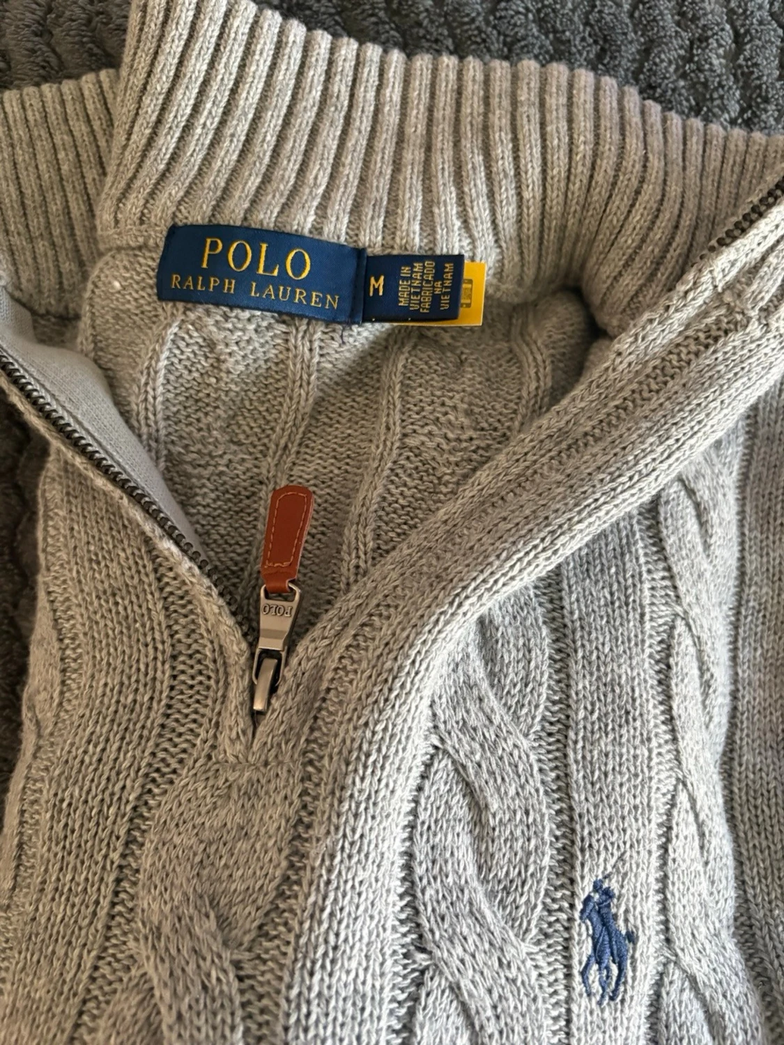 Ljusgrå kabelstickad tröja Polo Ralph Lauren - 4