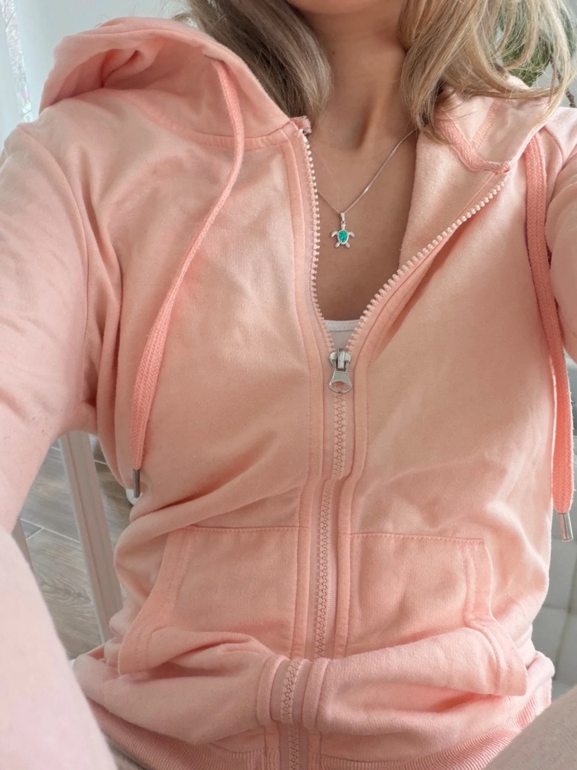 Korallrosa zip 