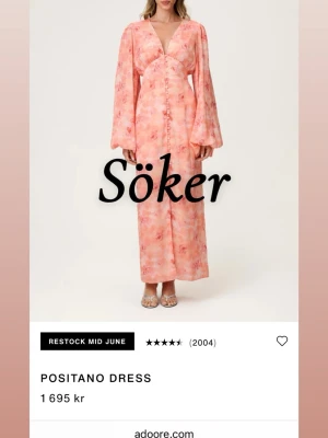 SÖKER I STORLEK 40 - Om någon vill sälja denna klänning i peach skicka dm 
