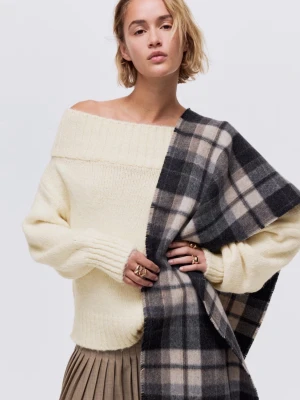 Stickad tröja - Vit stickad tröja från h&m