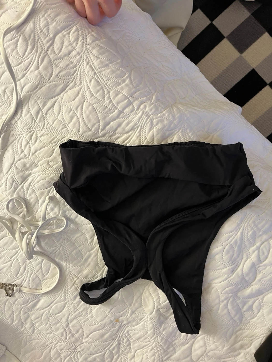 Svart baddräkt med hög midja - 1