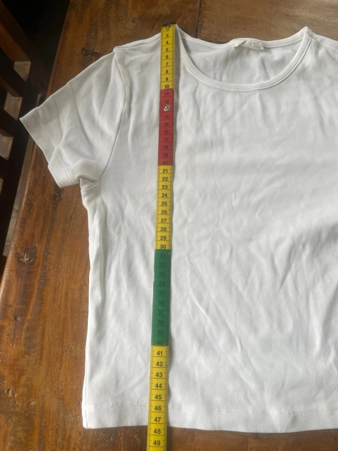 Vit basic t-shirt i bomull - 2