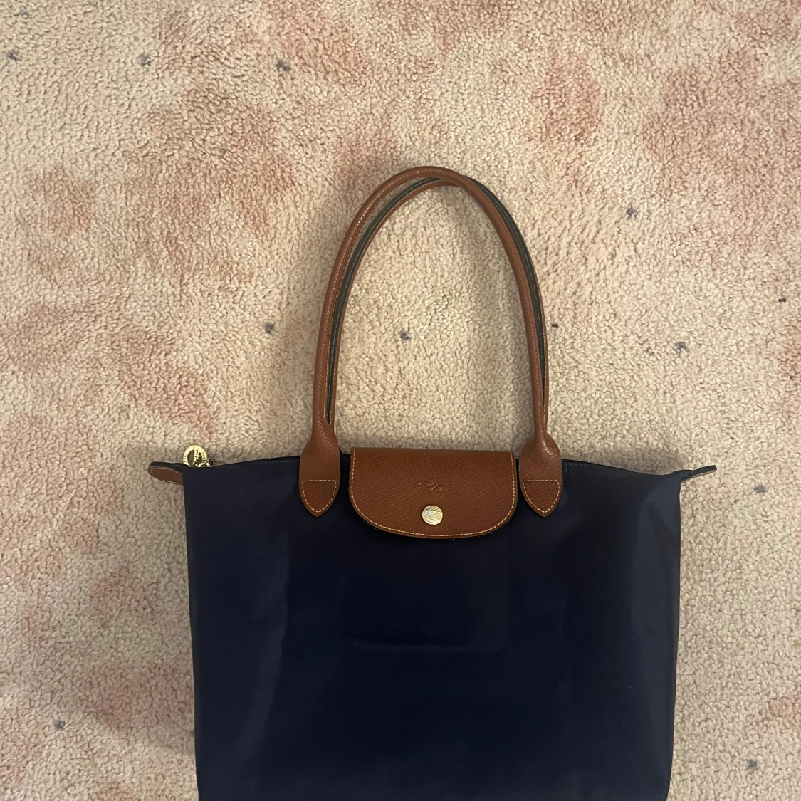 Mörkblå Longchamp Le Pliage väska - 4