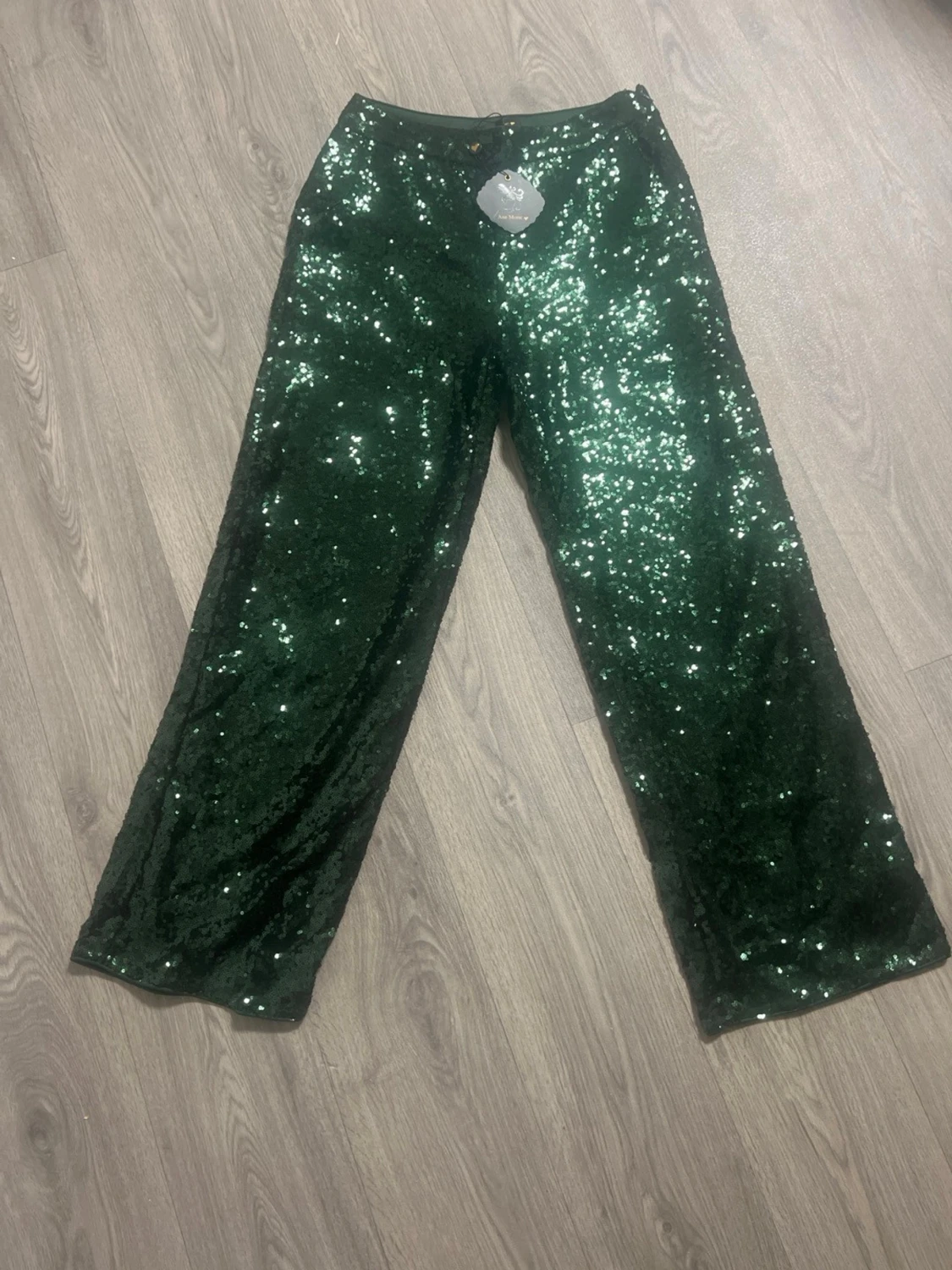 Gröna paljettbyxor Ane Mone strl 36 - 3