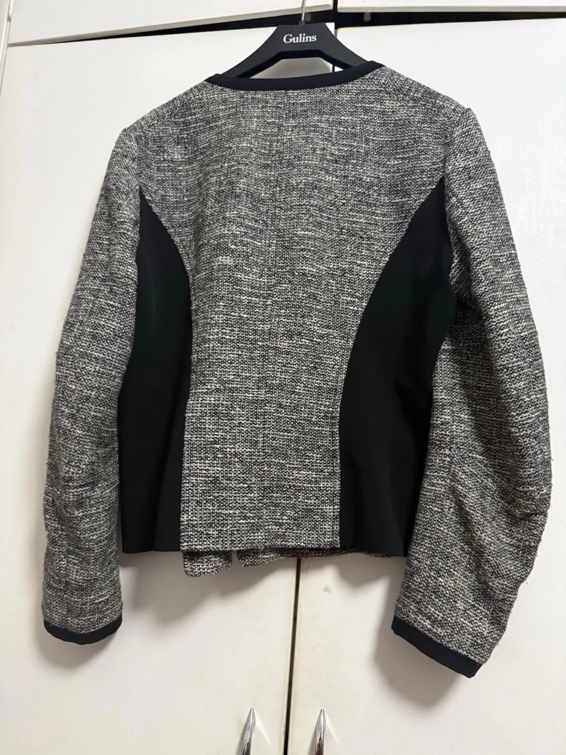 Gråmelerad kavaj med dragkedja - 2