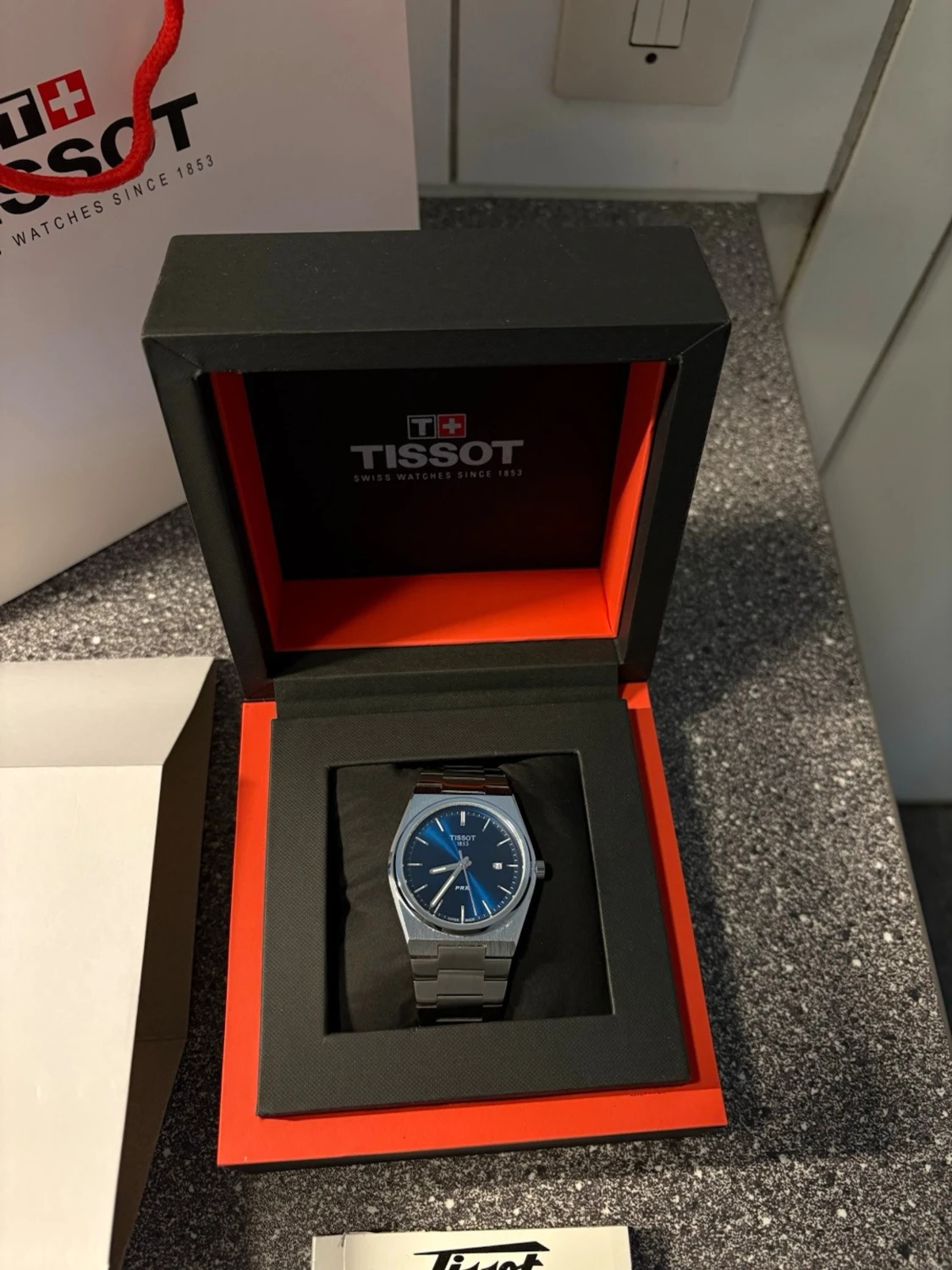 Tissot PRX Quartz 40mm – Blå urtavla – Mycket fint skick