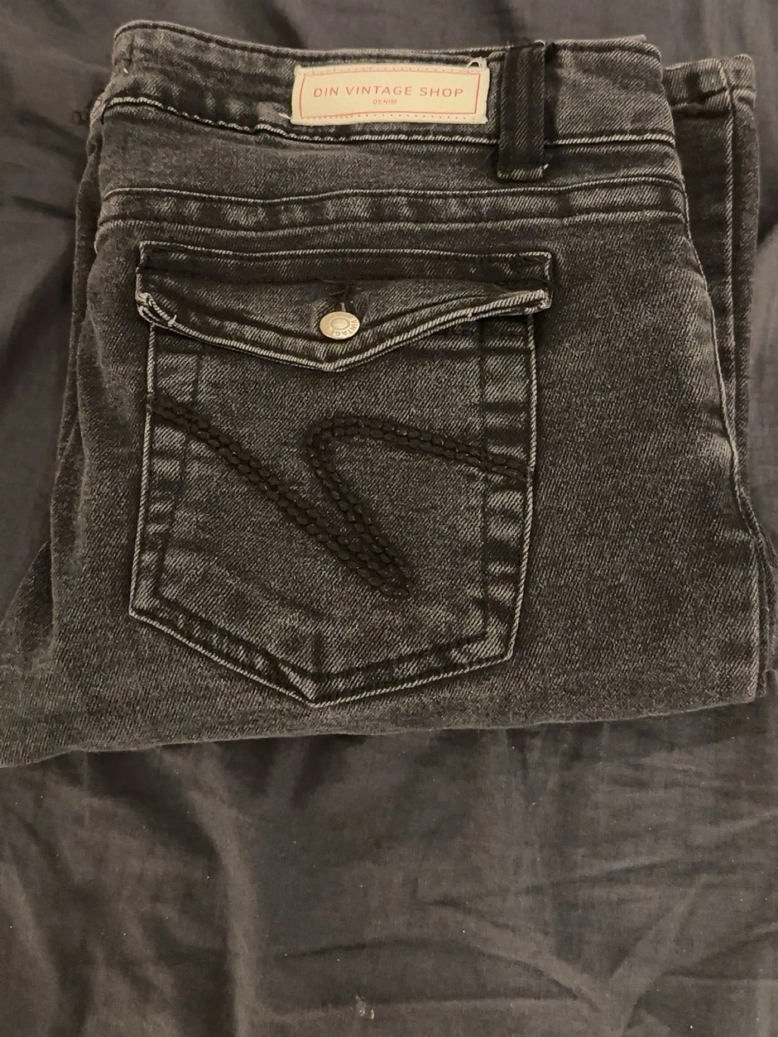 Svarta bootcut jeans Din Vintage Shop - 1