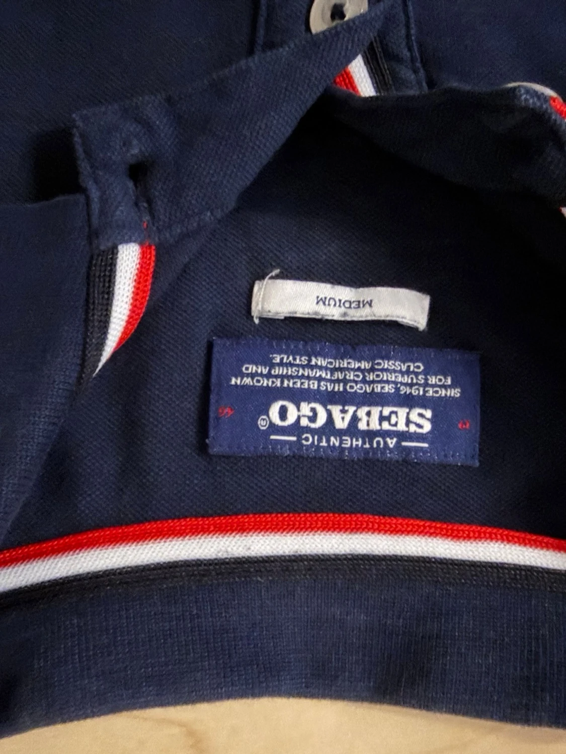 Marinblå pikétröja från Sebago - 1