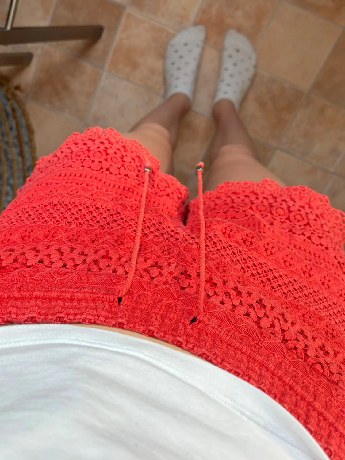 Vera Moda-coral spets shorts - 1