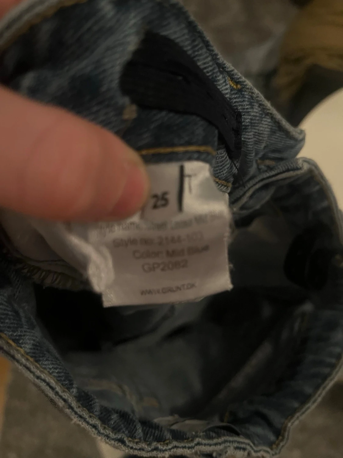 Blå raka jeans med hög midja - 3
