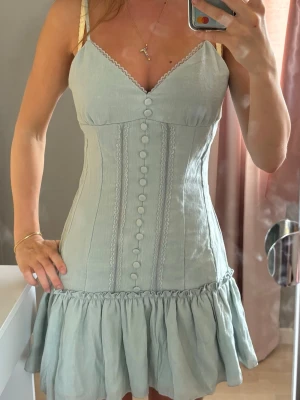Sommarklänning - Så söt ljusgrön sommarklänning från meet me there🥰Den är helt ny, inte ens använd en gång. Ny pris ca 750kr. Hör av dig vid minsta fråga, jag svarar direkt!