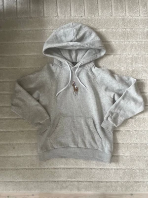 Polo Ralph lauren hoodie - En grå Ralph Lauren hoodie. Perfekt skick. Det står storlek XS, men skulle säga att den sitter som nästan XXS. Längd: 55cm, bredd: 45cm.
