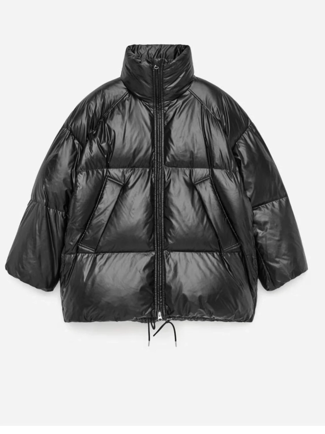 Svart oversized pufferjacka - 2