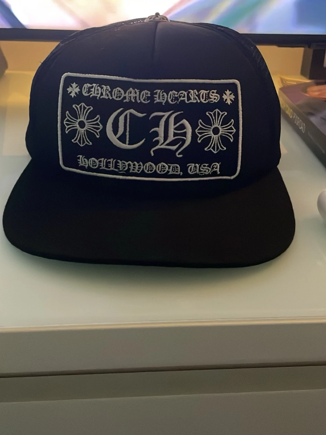 Svart Chrome Hearts truckerkeps - 4