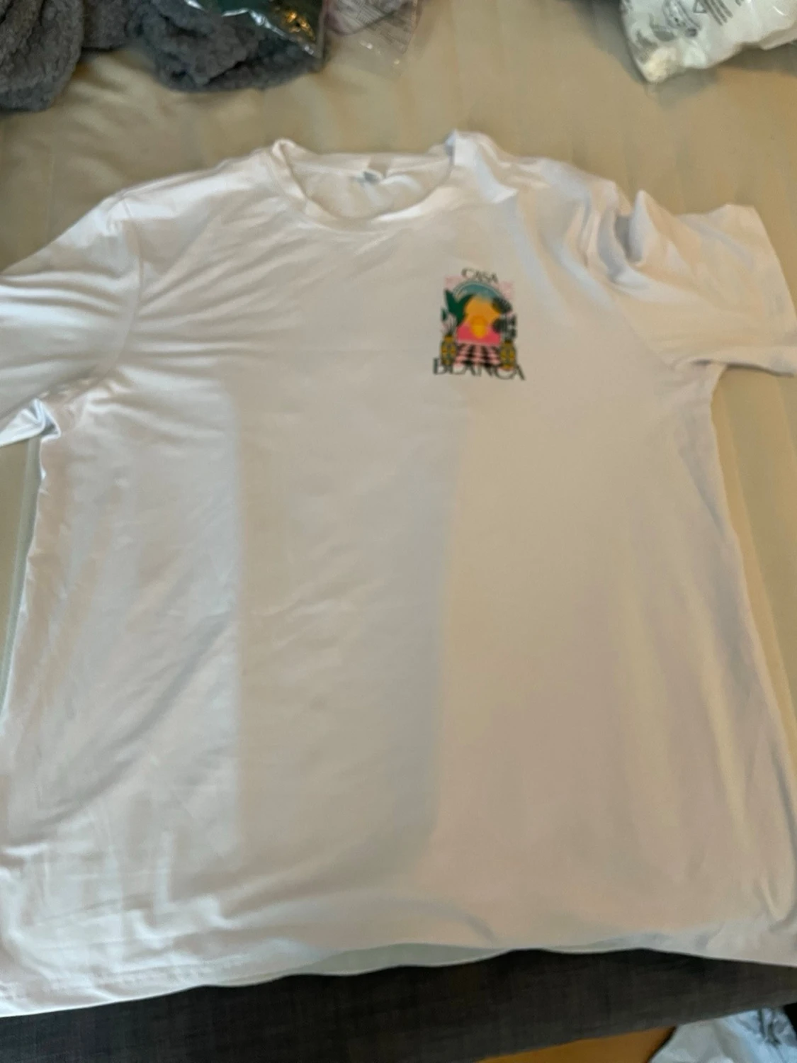 Vit Casa Blanca t-shirt med tryck - 1