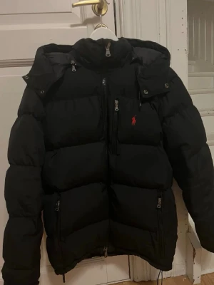 Polo Ralph Lauren vinterjacka - Säljer en jättesnygg och varm vinterjacka från Polo Ralph Lauren med avtagbar luva. Jackan är köpt på Plick och säljer nu vidare den. Jackan har tagits väl hand om, kontakta mig för mer information/bilder! Ordinarie pris är runt 6000kr