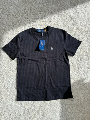 Svart t-shirt från Polo Ralph Lauren - Klassisk svart t-shirt från Polo Ralph Lauren med rund hals och ikonisk broderad logga på bröstet. Tillverkad i mjuk bomull och har en normal passform. Perfekt basplagg för en stilren look.