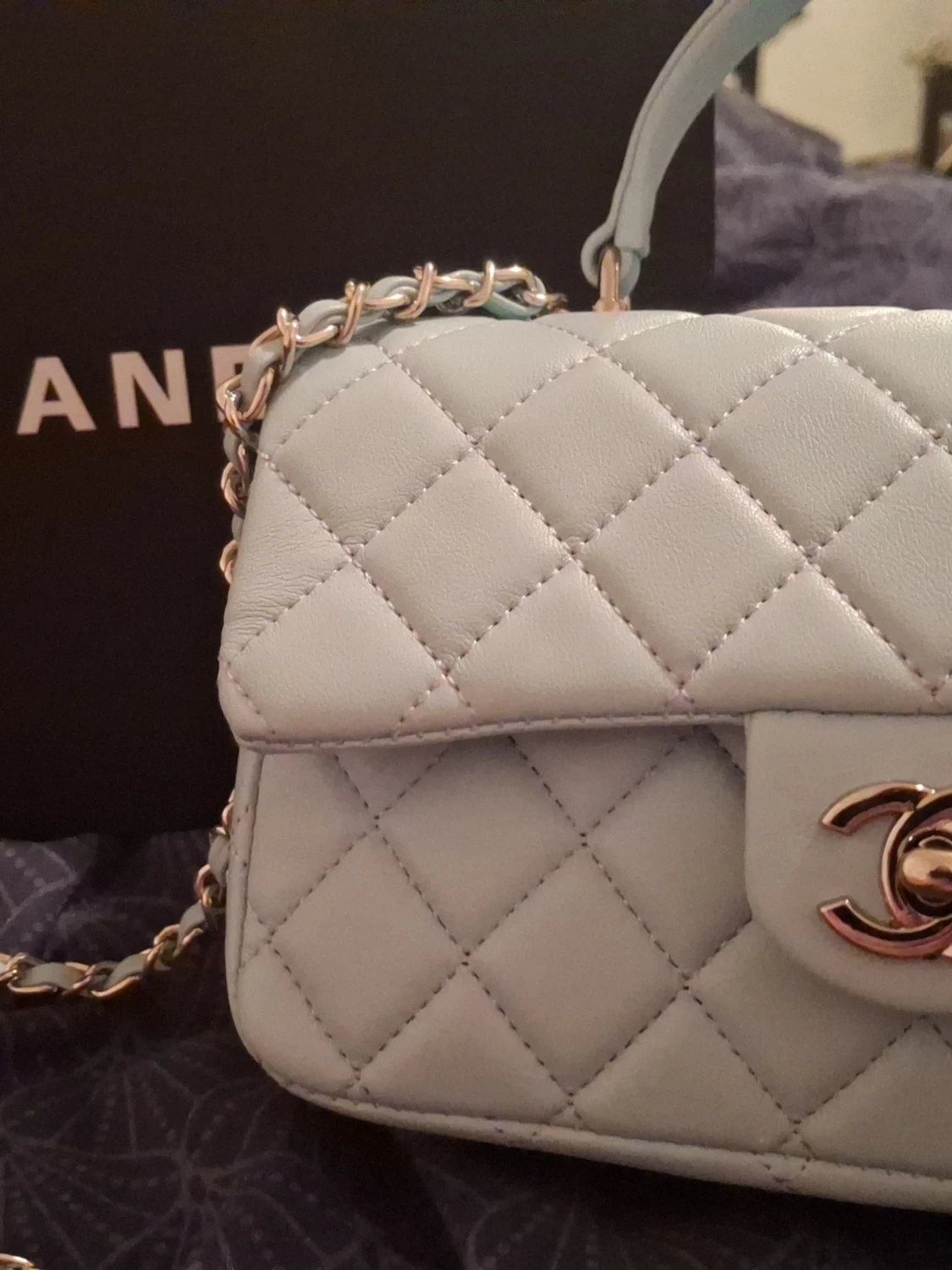 Ljusblå handväska - 1