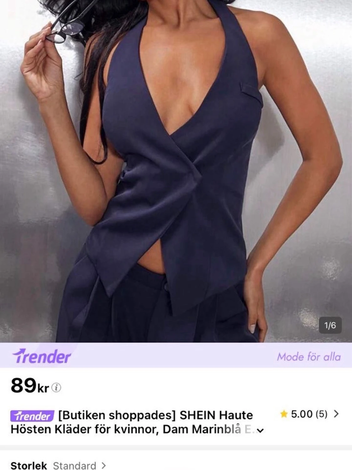 Mörkblå halterneck topp - 2