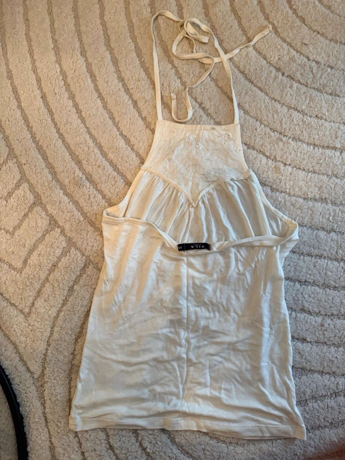 Vit halterneck topp med brodyr - 2