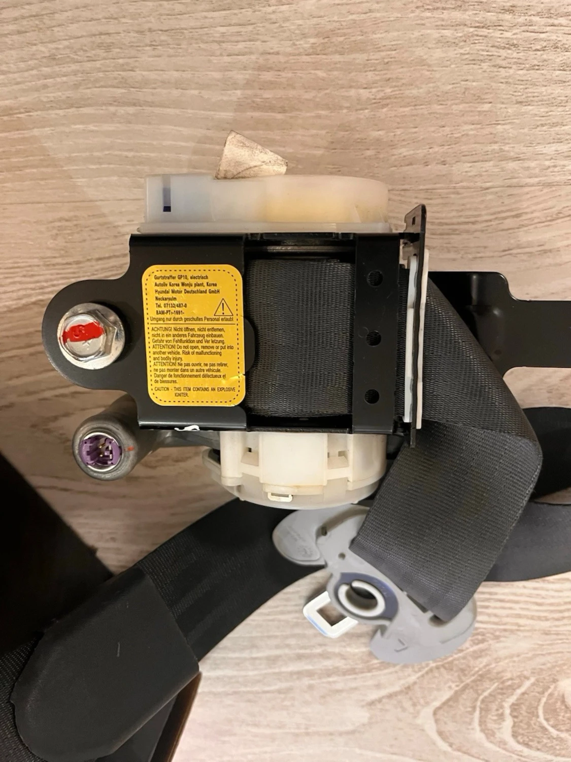 Bilbälte med rullmekanism svart