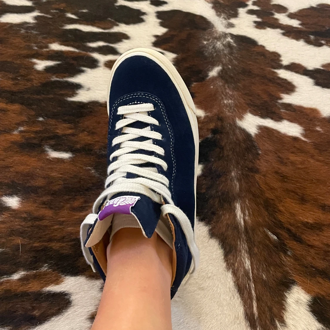 Marinblå höga mockasneakers - 91