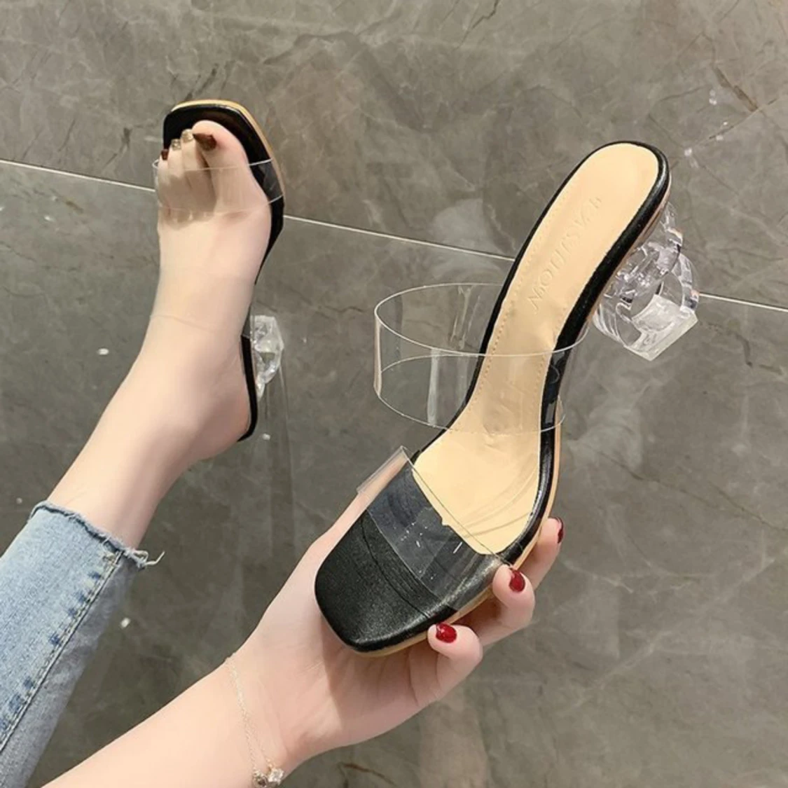 Transparent Low heels - oanvänd! - 90