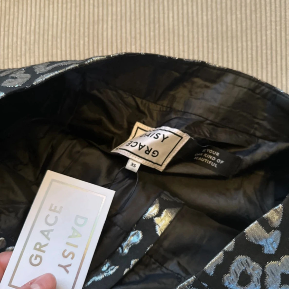 Leopard kjol i silver  - 91