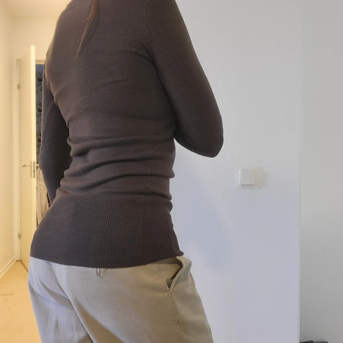 Y2K brun stickad tröja  - 91