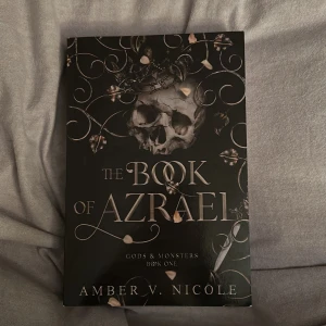 Engelsk bok, The book of Azrael av Amber V. Nicole  - Beställde hem denna för lite mer än ett år sedan, och har sedan dess bara samlat damm. Boken är i ny skick. 