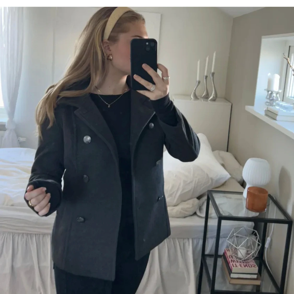 Kort kappa mörkgrå  - 91