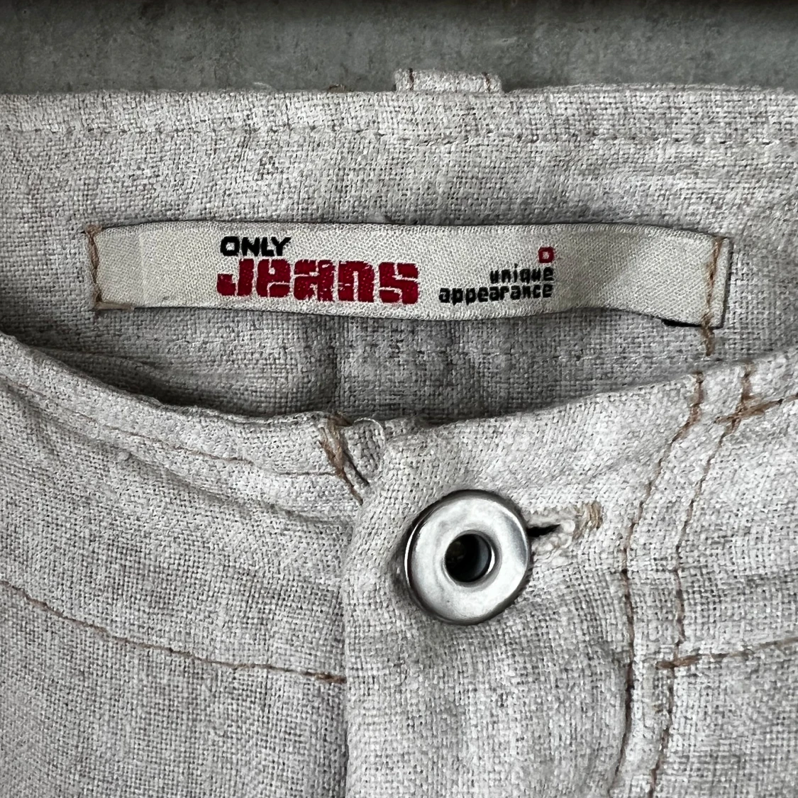 Beiga lågmidjade baggy byxor - 91