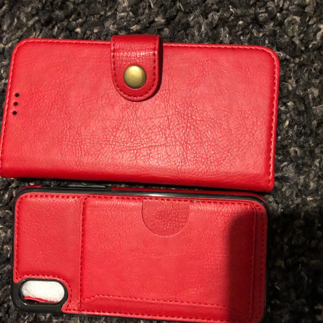 Ny Plånboksfodral till iPhone X  2 delar skinn/ Röd - 91