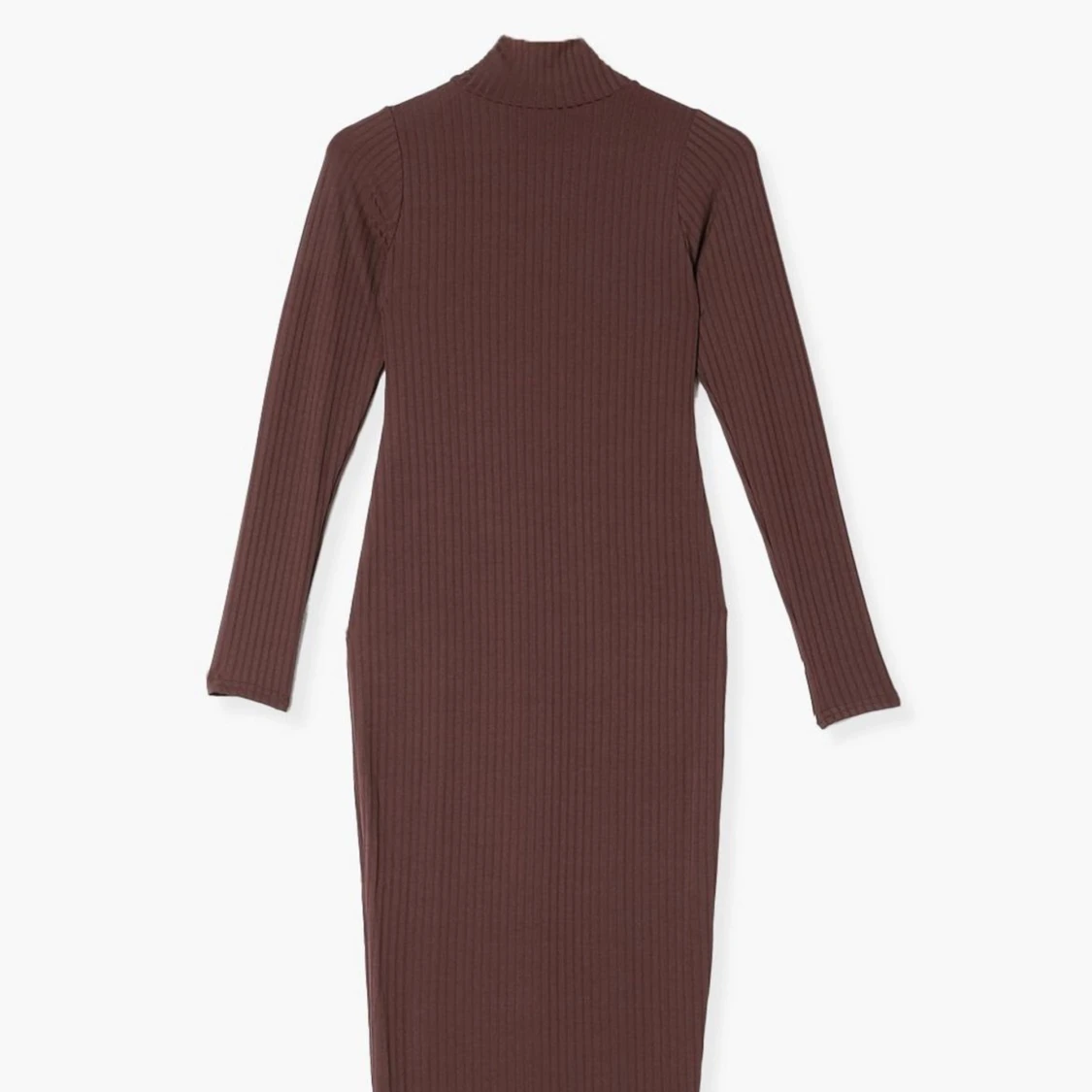 Rimmad midiklänning med polokrage - 91