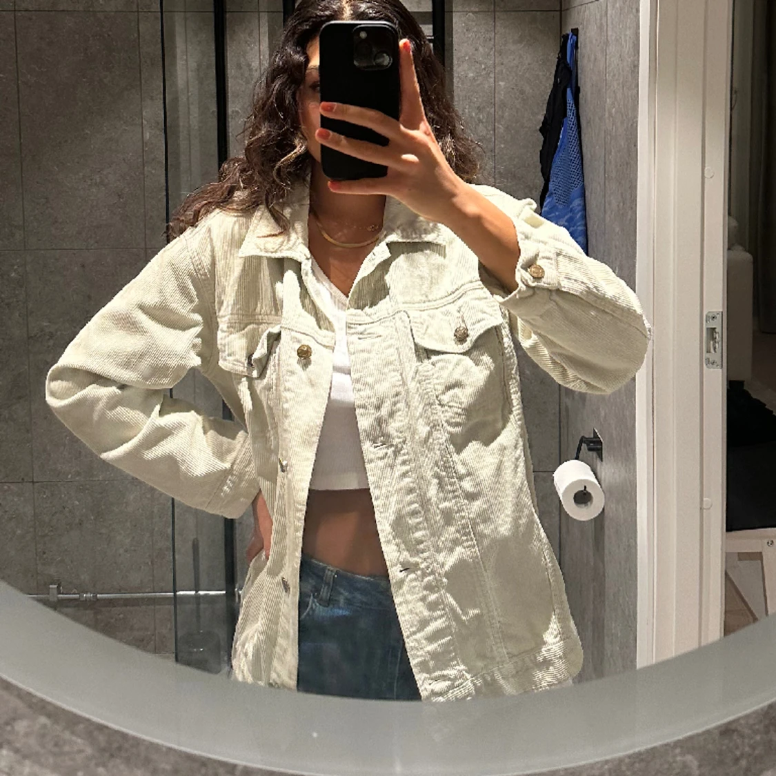 Beige/ kräm oversized jacka - 91