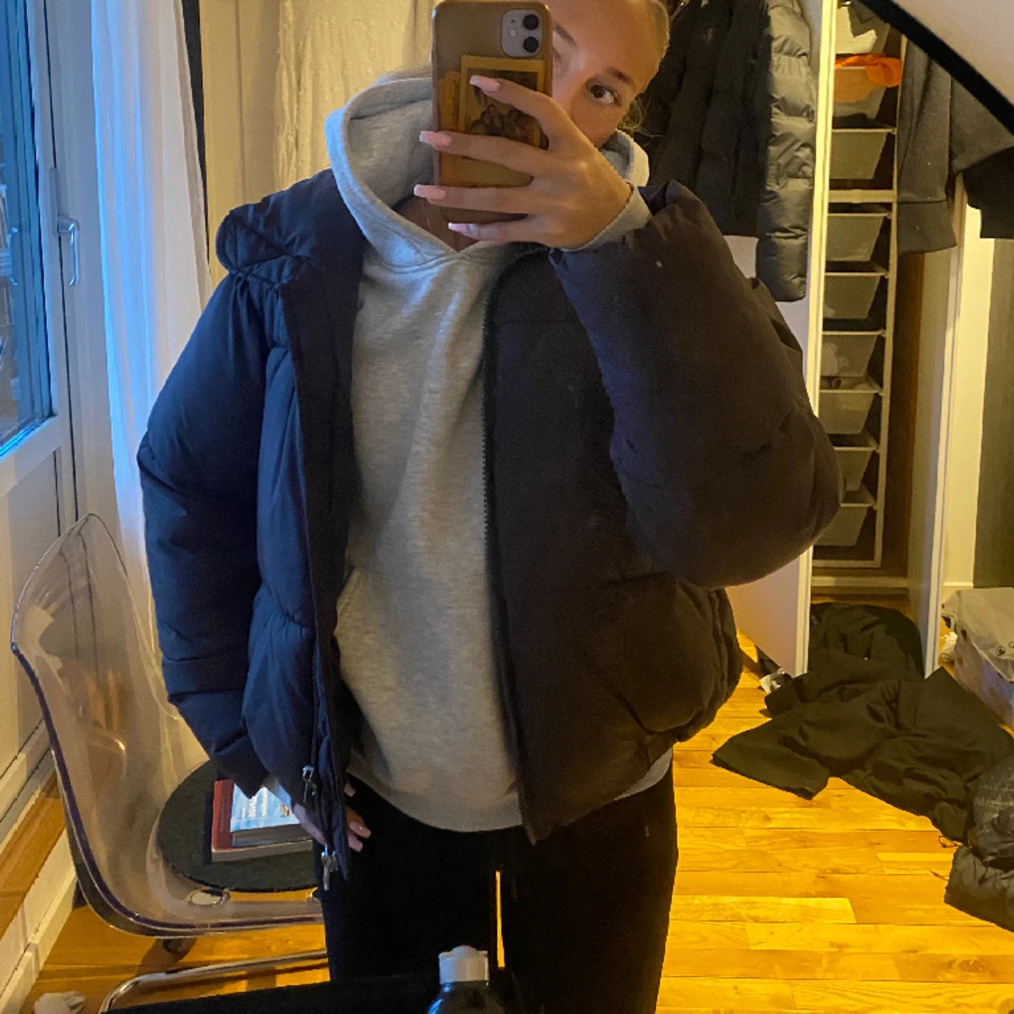 Brun puffjacka  - 90