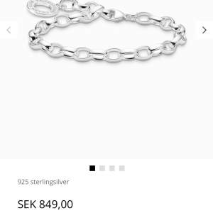 Säljer dehär armbandet från Thomas sabo eftersom jag använder mer guld, längden är 18 cm men det är justerbart💕har även 1 berlock som jag kan skicka med, nypris 849kr