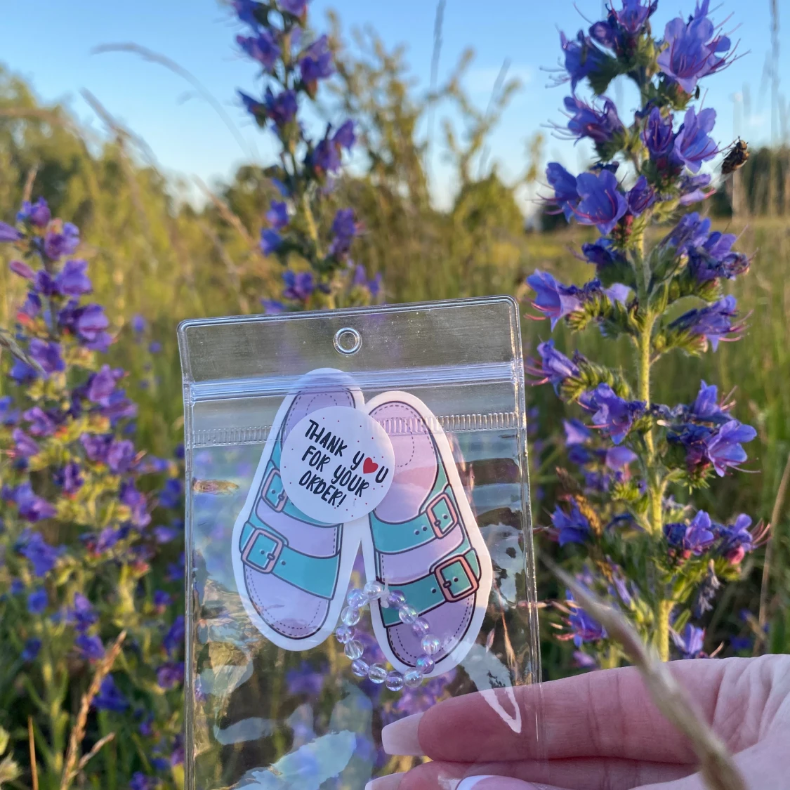 Genomskinlig/lilla ring💜 - 90